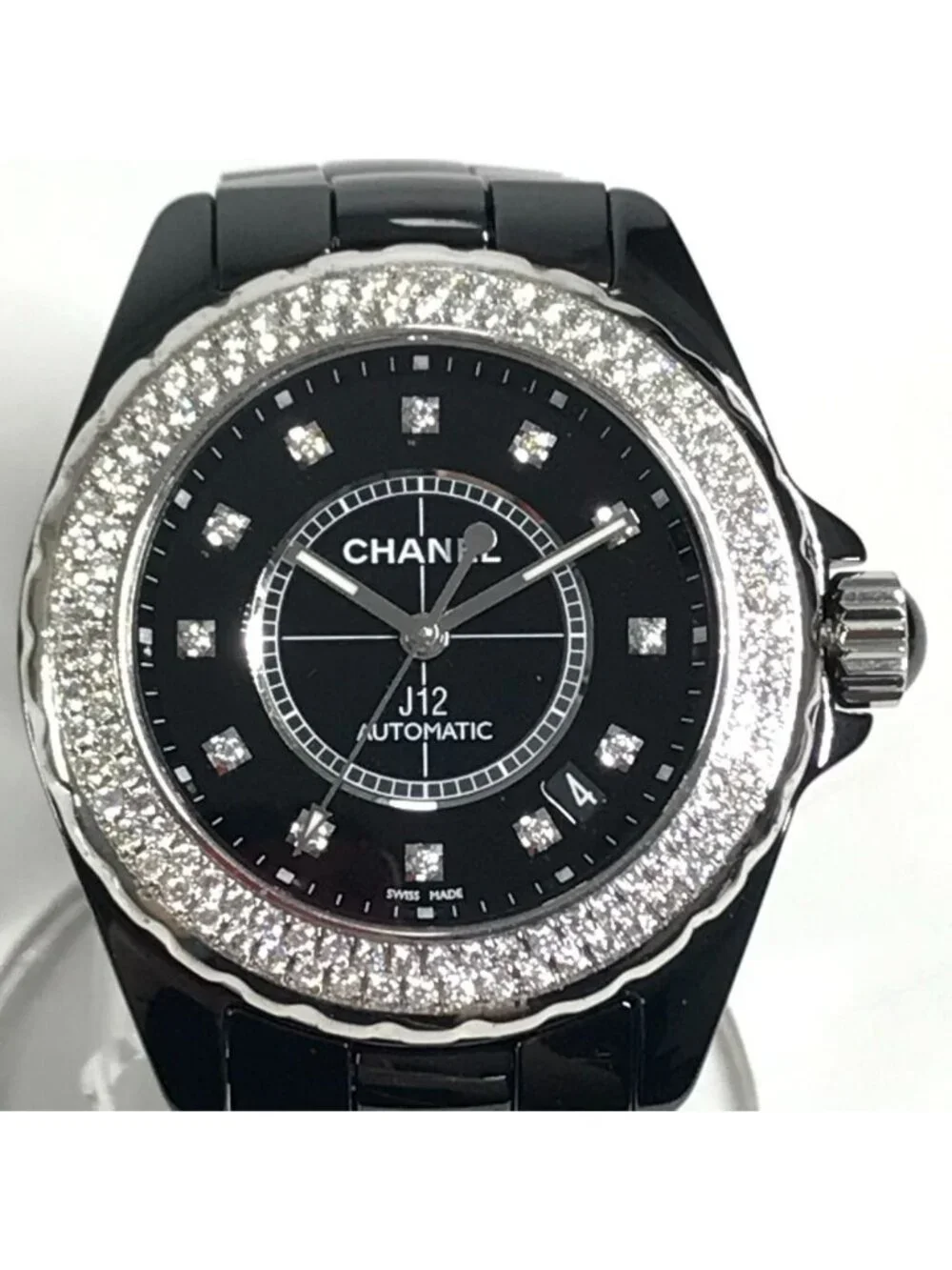 Chanel Watch Diamond Bezel Unknown Ceramic Black